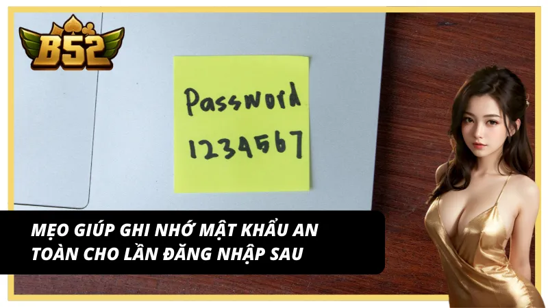 Các mẹo giúp ghi nhớ mã truy cập và tránh tình trạng quên mật khẩu B52